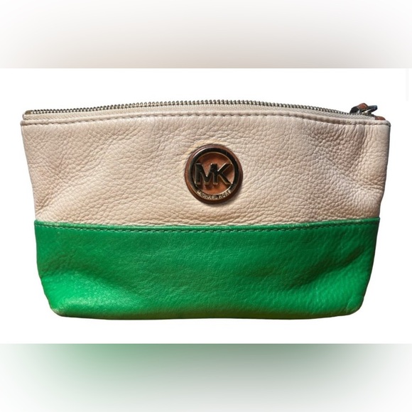 Michael Kors Clutch Bag Color Block Pebbled Leather Wristlet - Picture 13 of 13